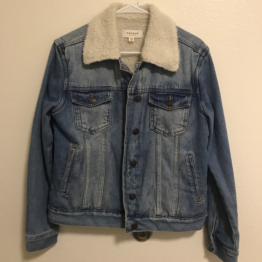 Women’s Fur Lined Denim Jacket - Picture 1 of 2